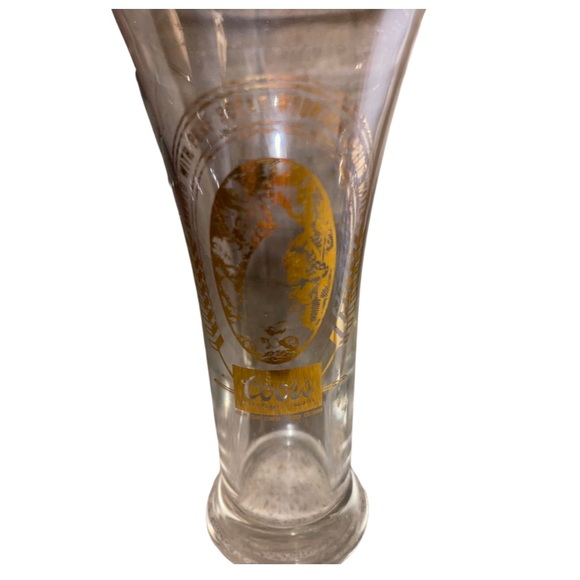 Coors Original Gold Plated Vintage Pilsner Glasses : 60’s-70’s Barware- Set of 2 - Picture 3 of 4